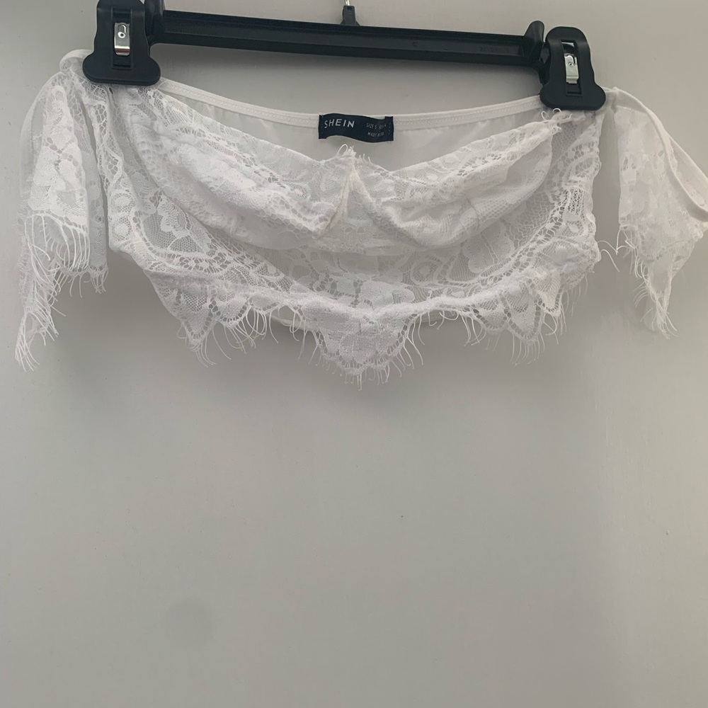 Shein crop lace top